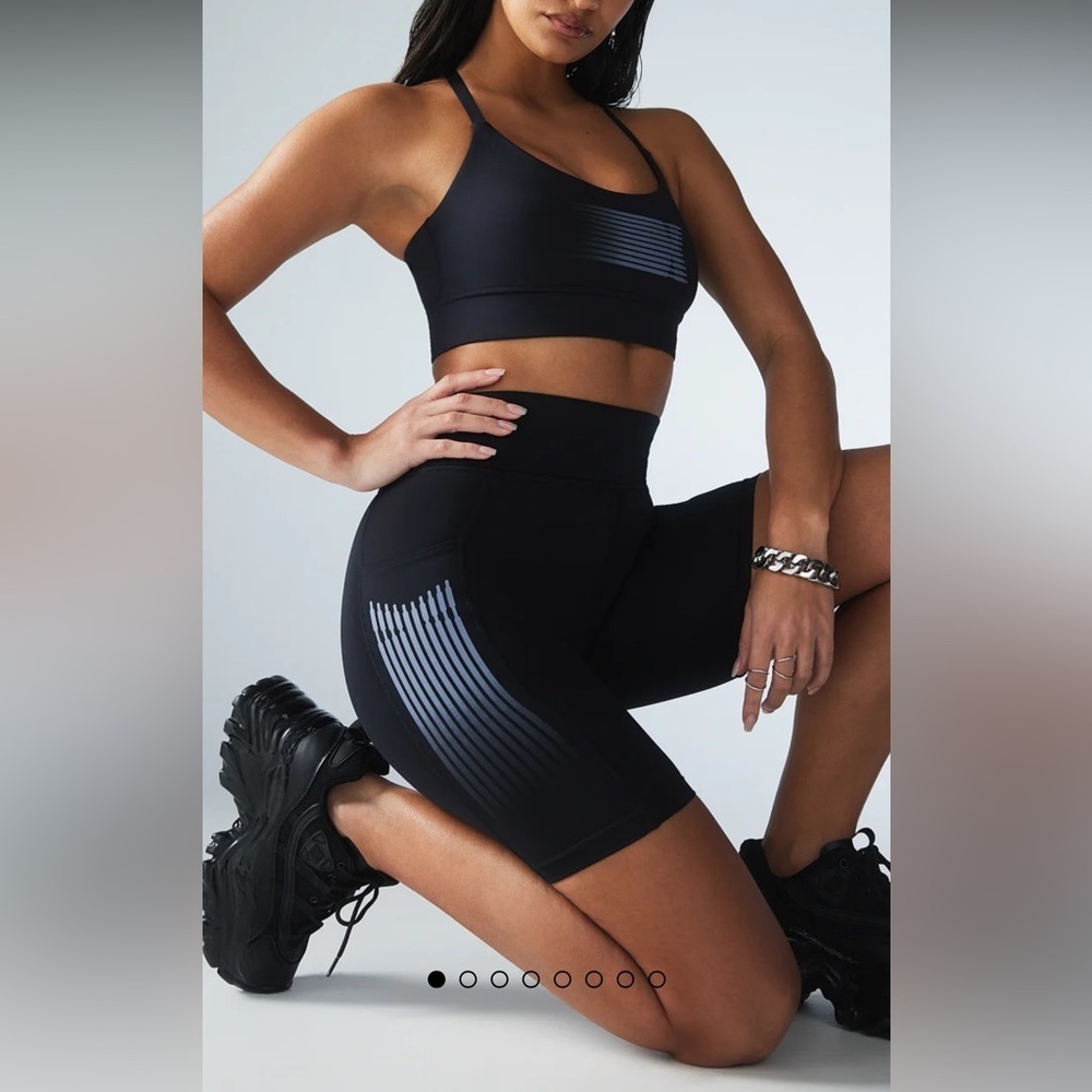 Savage x Fenty BAND-IT HIGH-WAIST BIKE SHORT Size L 12-14. black. Side pocket‎